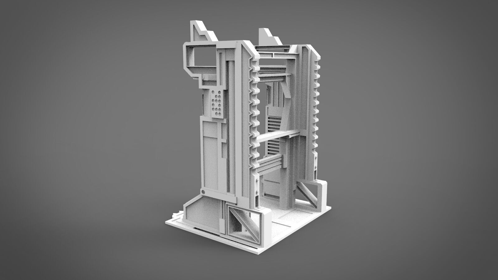 sci-fi robot station 3D print model_4