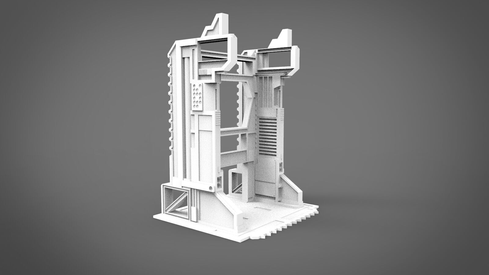 sci-fi robot station 3D print model_6