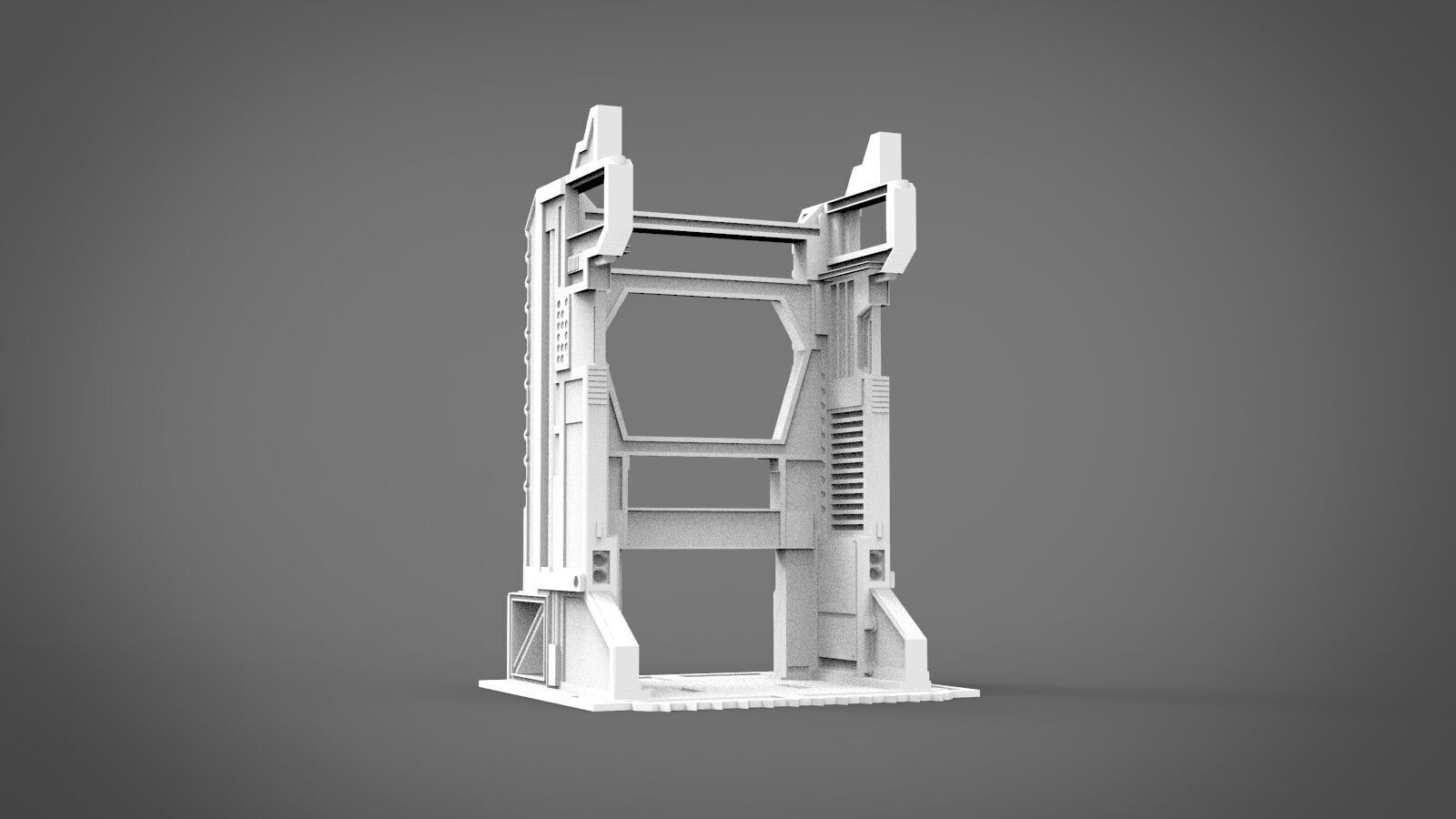 sci-fi robot station 3D print model_8