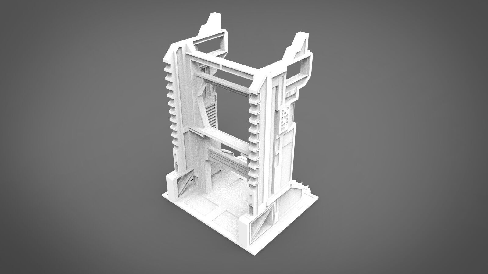 sci-fi robot station 3D print model_5