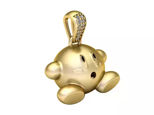 KIRBY CARTOON PENDANT 3D PRINTABLE MODEL 