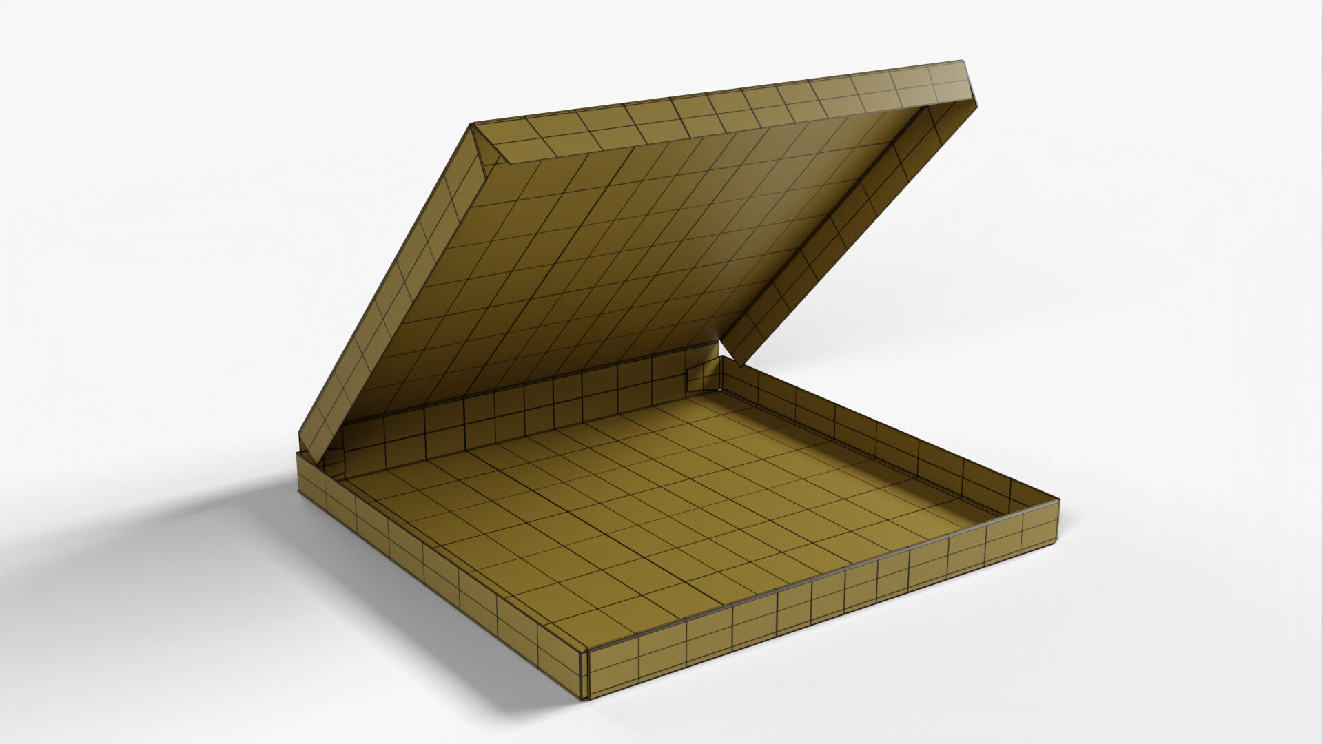 6 inch Kraft Paper Open Pizza Box 3D model_17