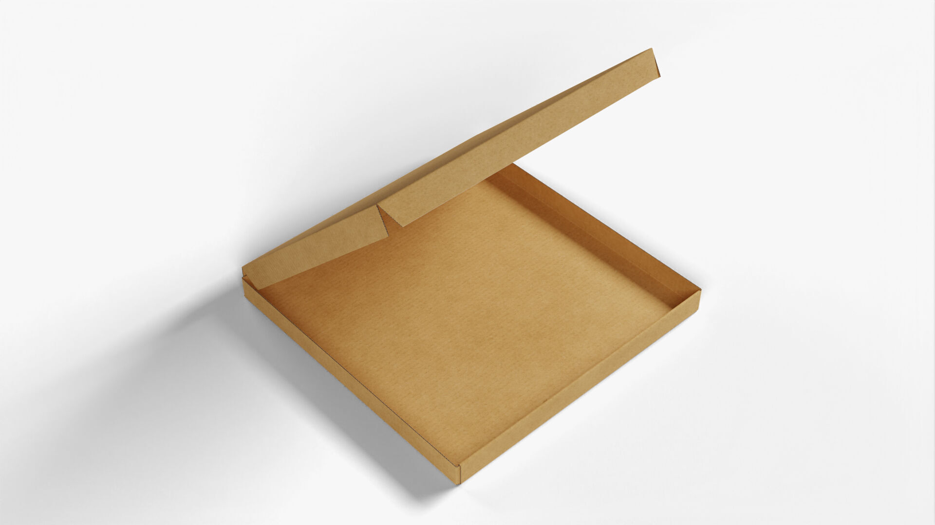 6 inch Kraft Paper Open Pizza Box 3D model_5