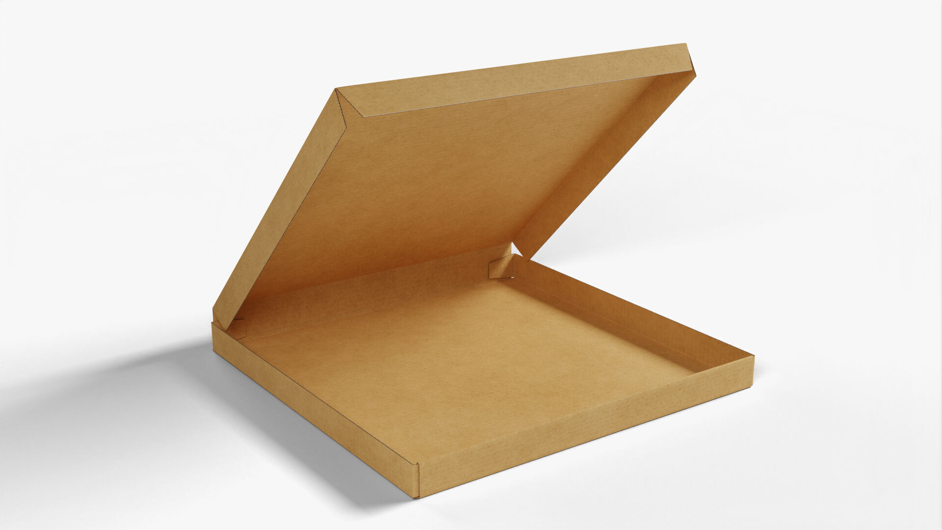 6 inch Kraft Paper Open Pizza Box 3D model_3