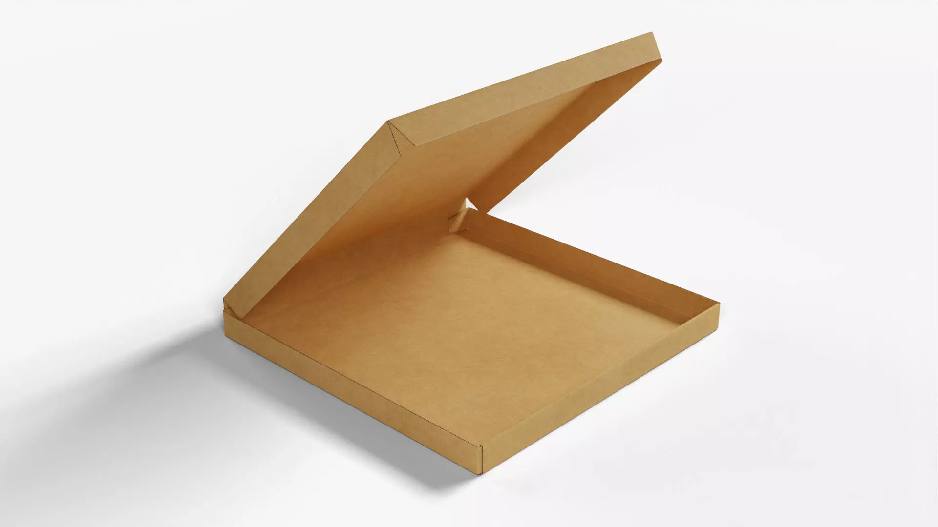 6 inch Kraft Paper Open Pizza Box 3D model_0