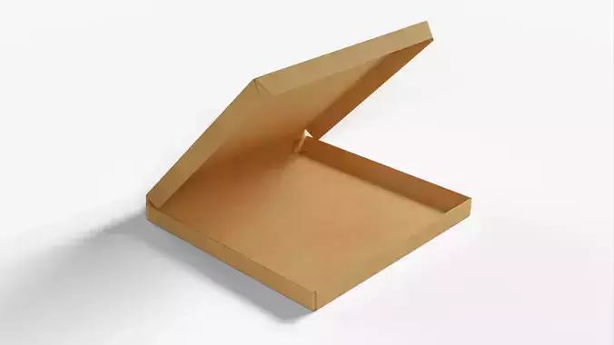 6 inch Kraft Paper Open Pizza Box 3D model