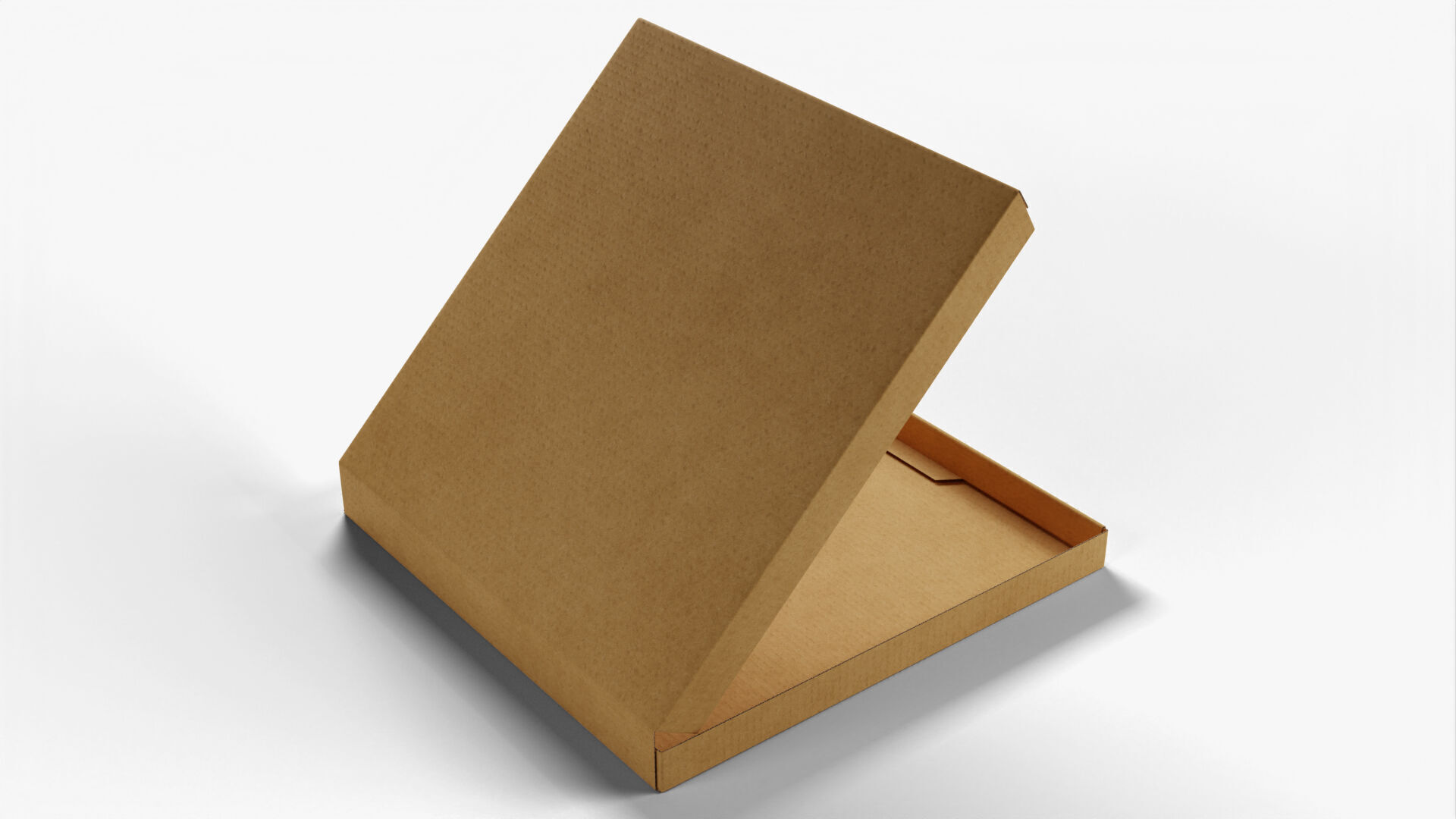 6 inch Kraft Paper Open Pizza Box 3D model_6