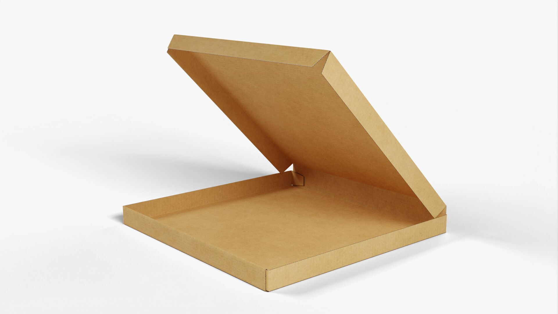 6 inch Kraft Paper Open Pizza Box 3D model_8