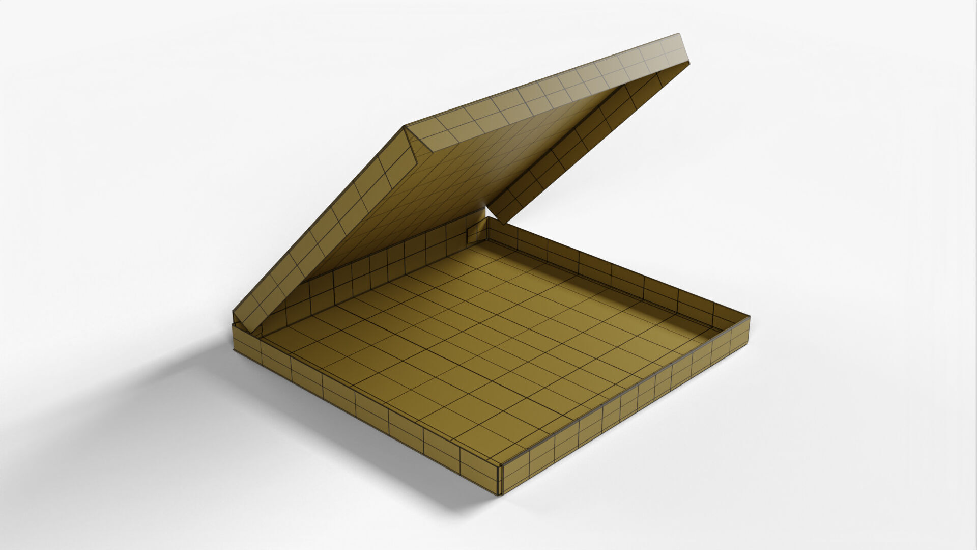 6 inch Kraft Paper Open Pizza Box 3D model_16