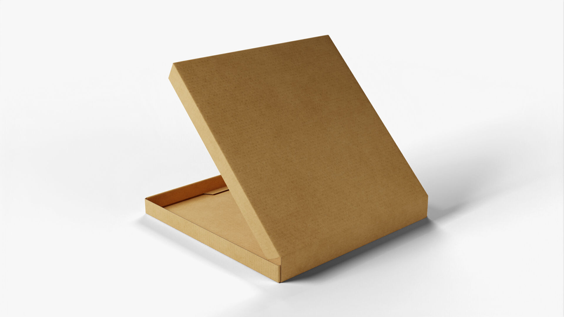 6 inch Kraft Paper Open Pizza Box 3D model_4