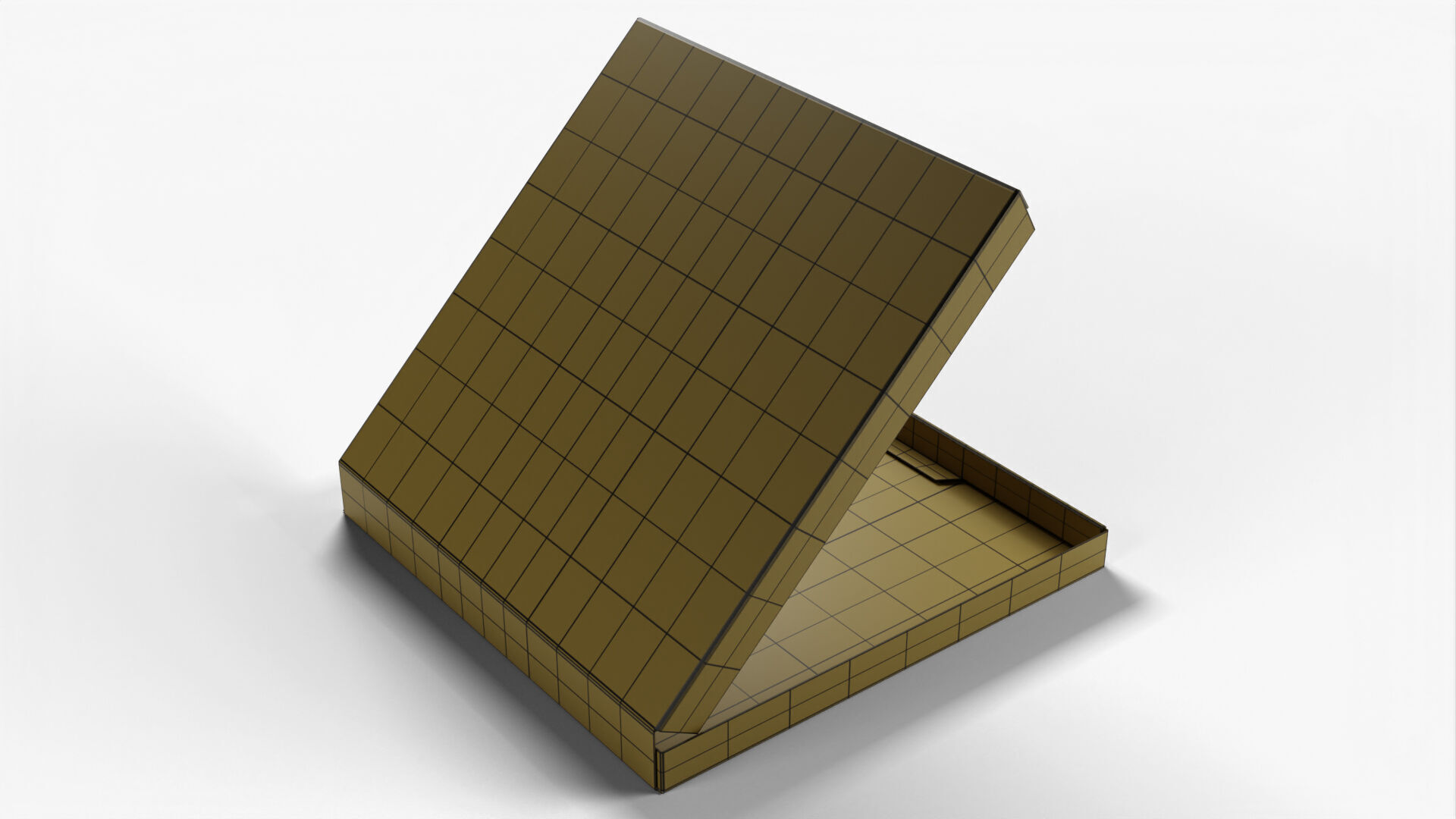 6 inch Kraft Paper Open Pizza Box 3D model_20