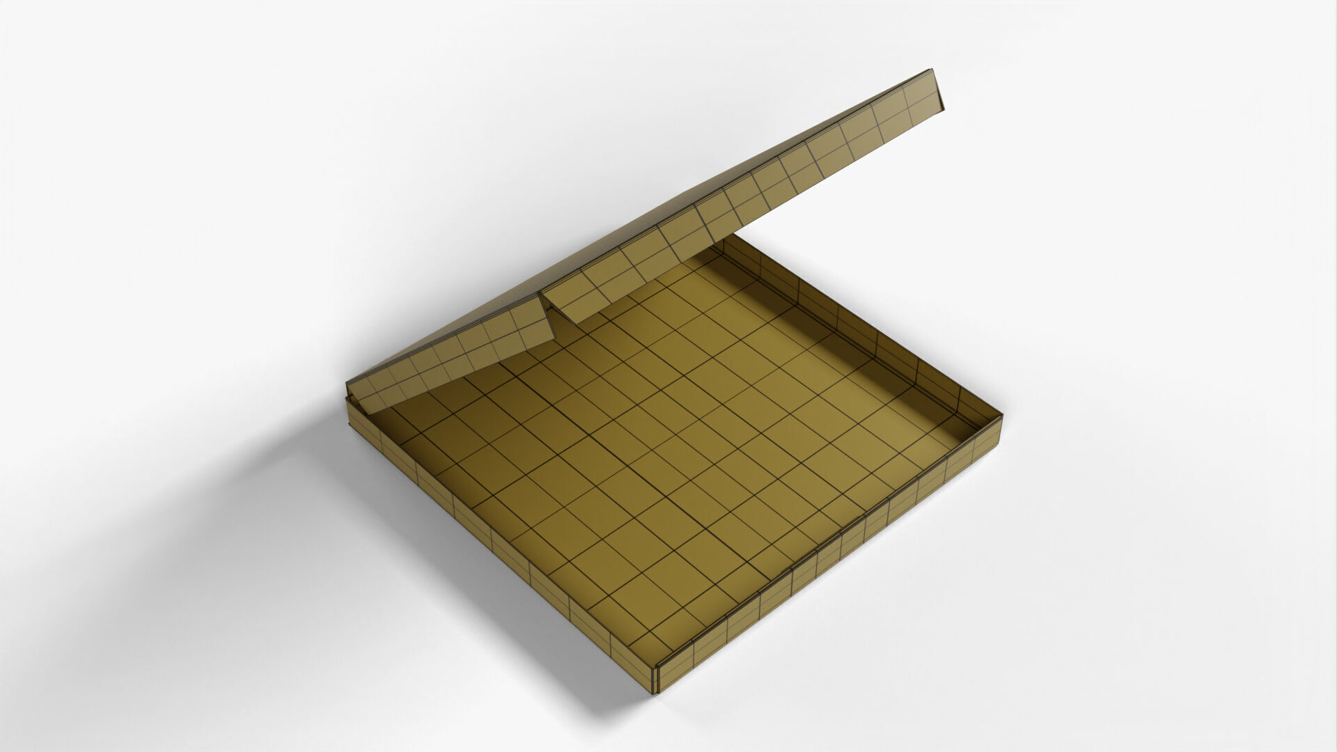 6 inch Kraft Paper Open Pizza Box 3D model_19