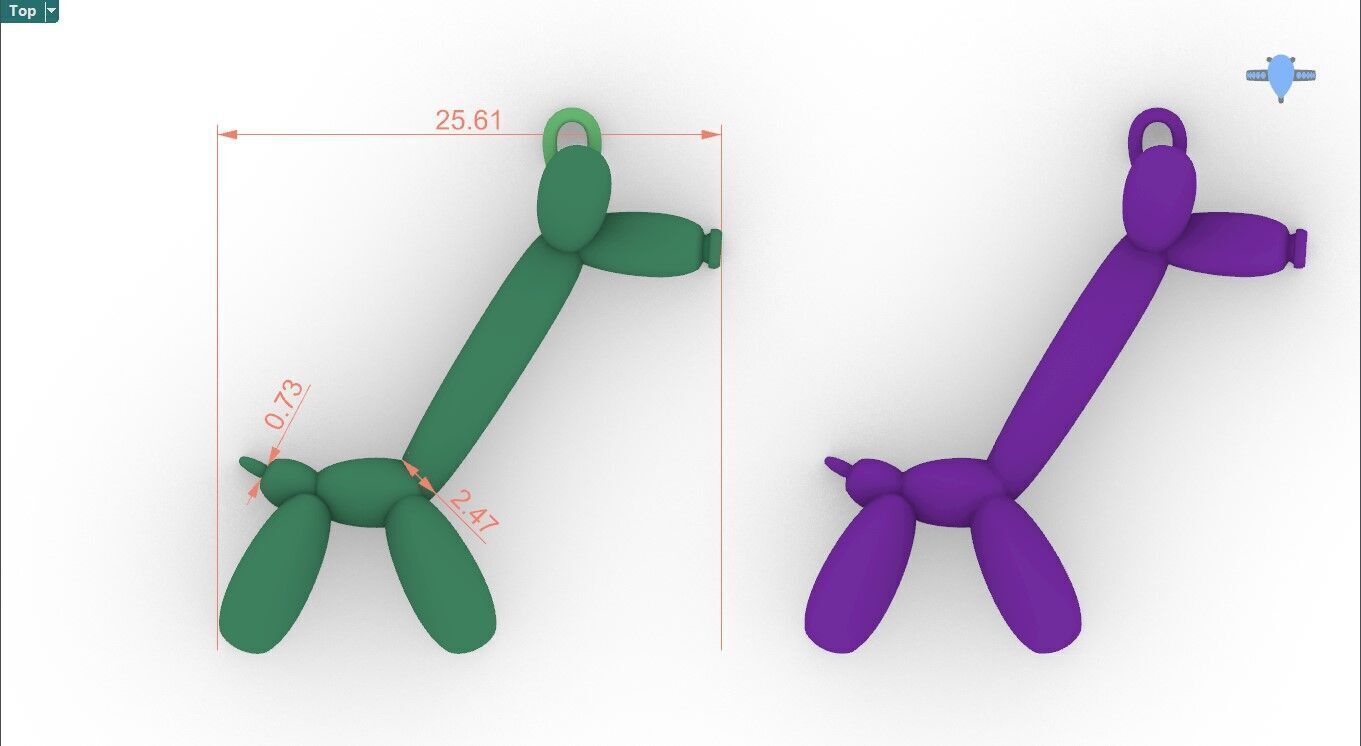 Giraffe Balloon 3D print model_1