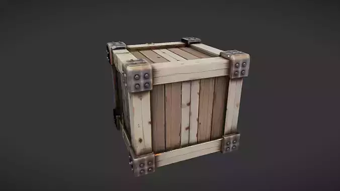 wooden crate with metal reinforcements 2