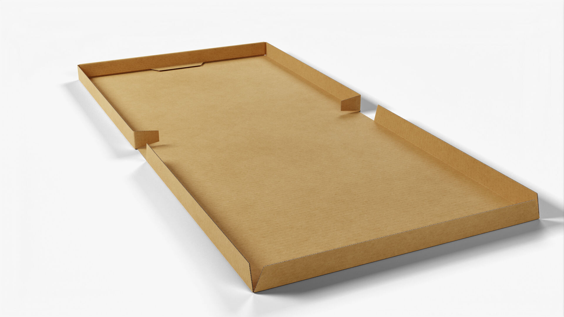 6 inch Kraft Paper Full Open Pizza Box 3D model_4