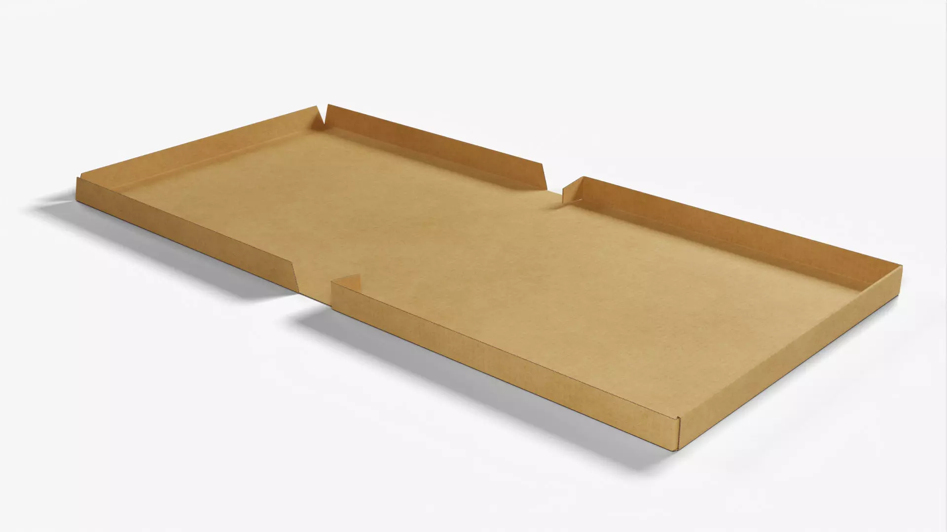 6 inch Kraft Paper Full Open Pizza Box 3D model_0