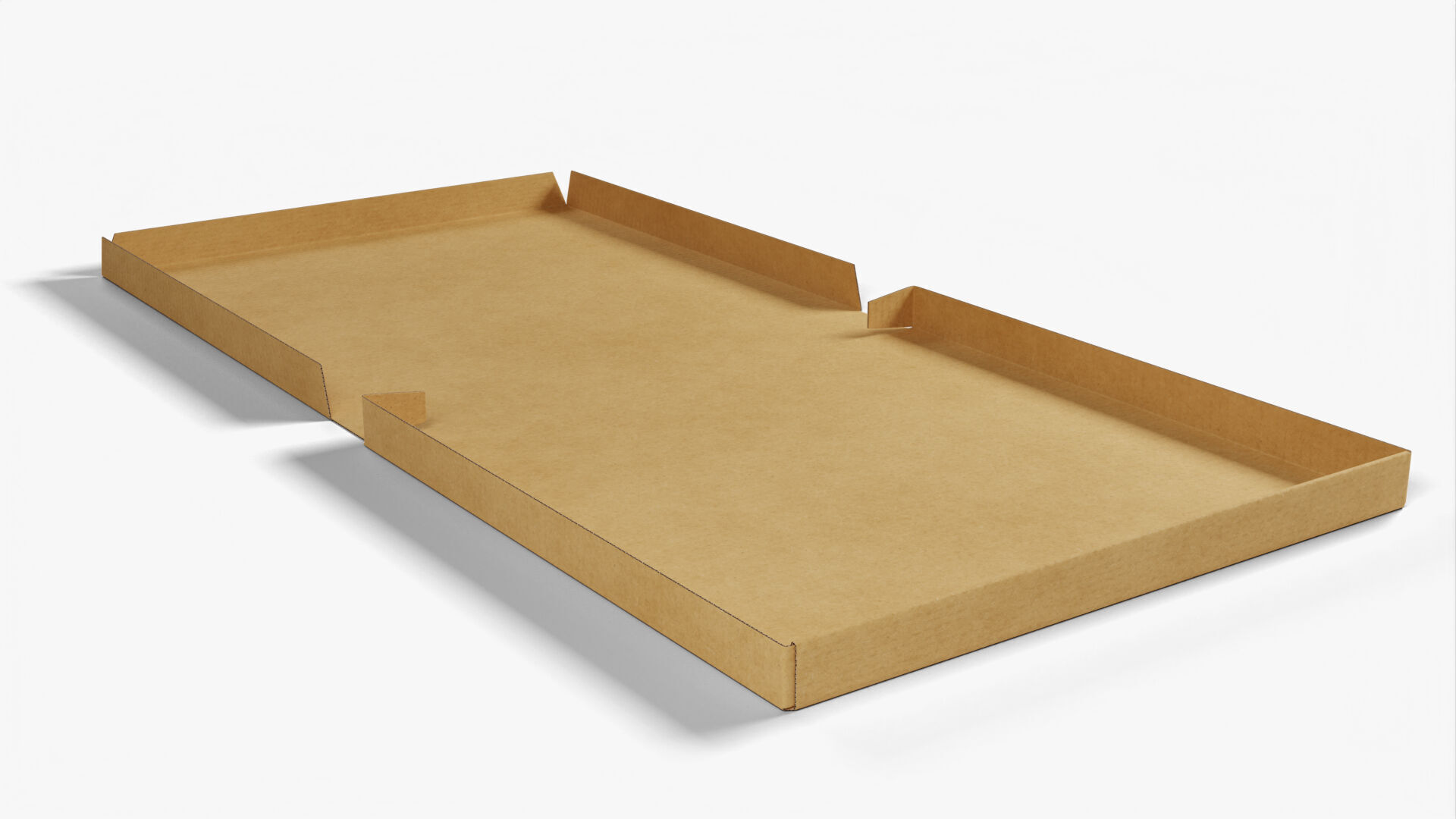 6 inch Kraft Paper Full Open Pizza Box 3D model_3