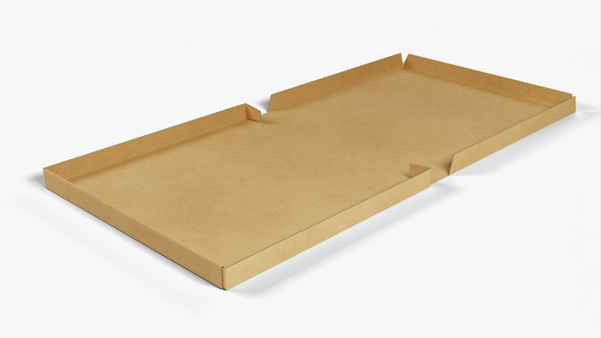 6 inch Kraft Paper Full Open Pizza Box 3D model_5