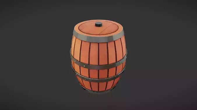 Wooden barrel with metal bands 2