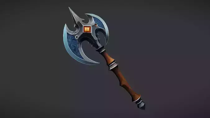 Ornate medieval battle axe