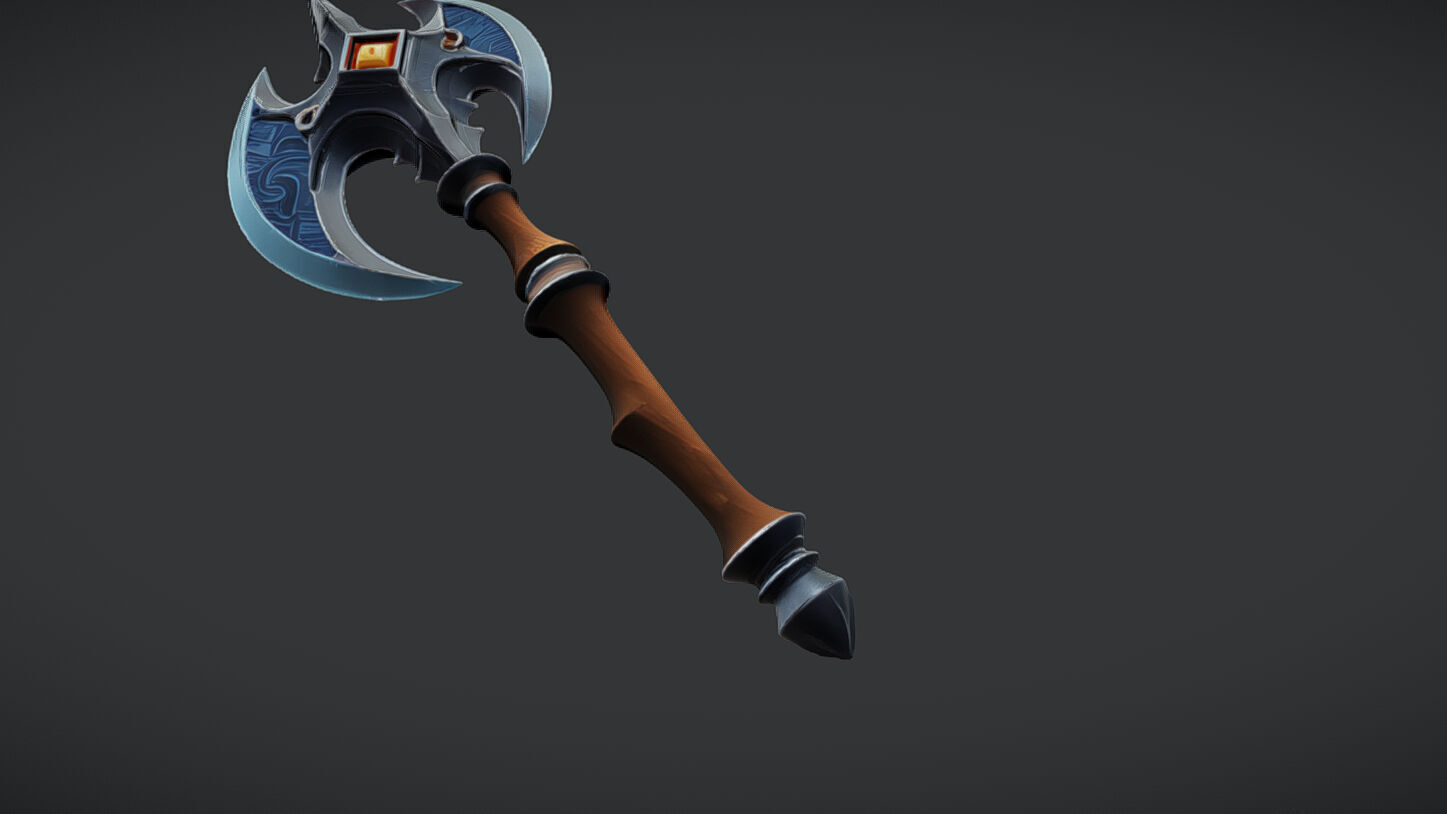Ornate medieval battle axe 3D model_6