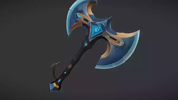 fantasy double-headed battle axe