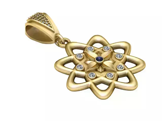 STAR DESIGN PRENDANT 3D PRINTABLE MODEL 