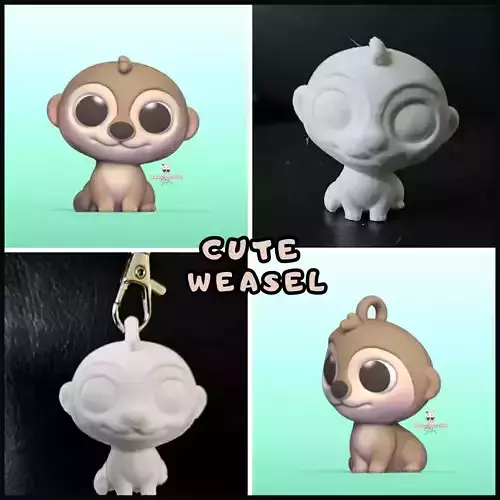 Cute Weasel 3D print model