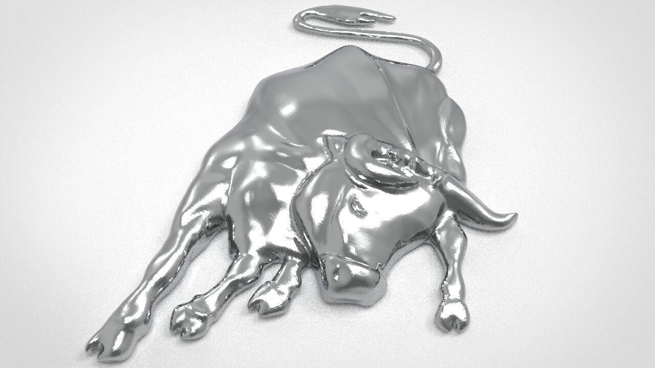 Charging Bull Bas Relief for 3D Printing and CNC Milling 3D print model_3