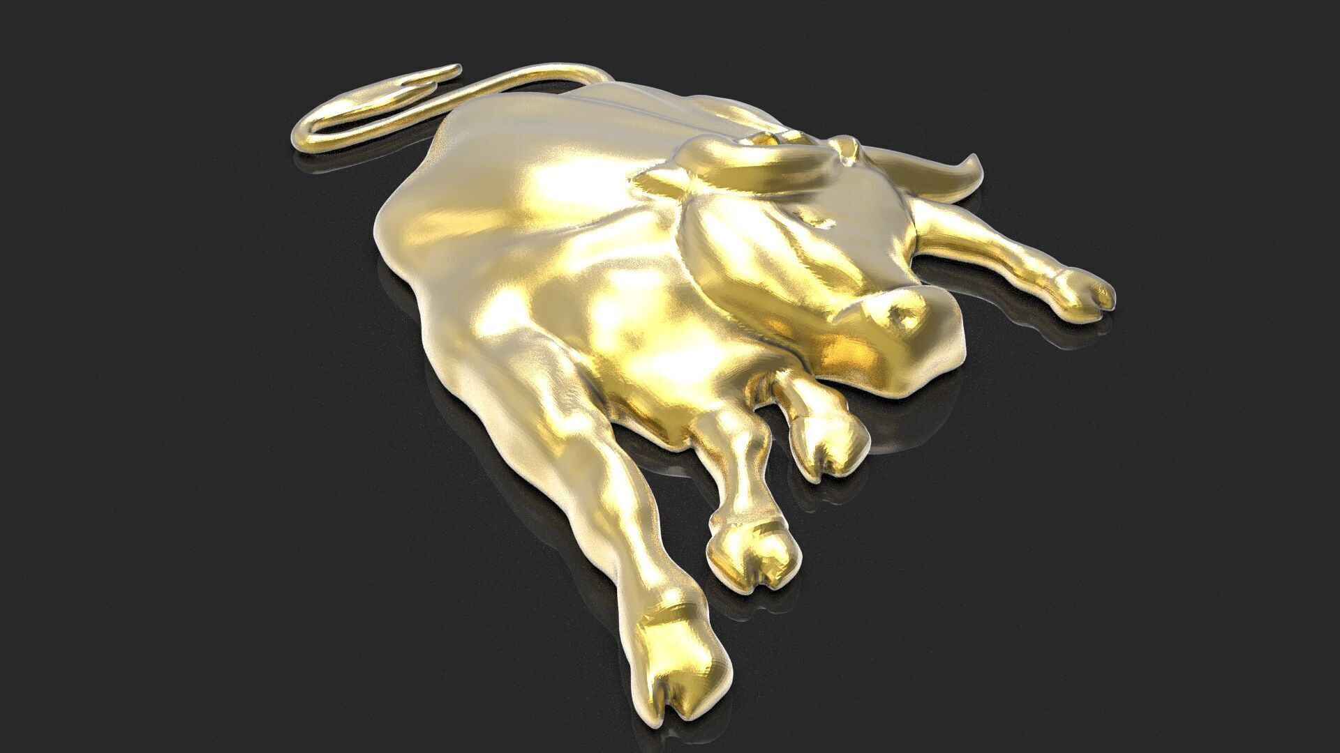 Charging Bull Bas Relief for 3D Printing and CNC Milling 3D print model_2