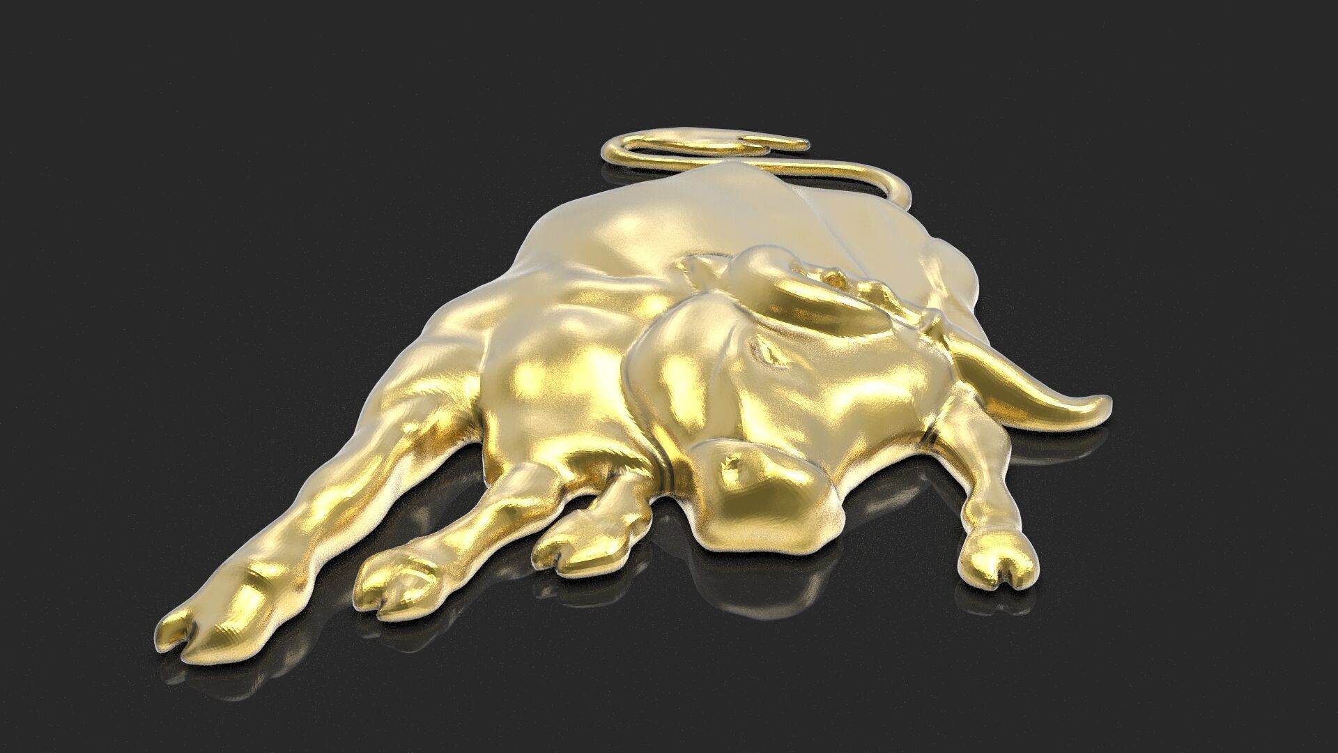 Charging Bull Bas Relief for 3D Printing and CNC Milling 3D print model_1