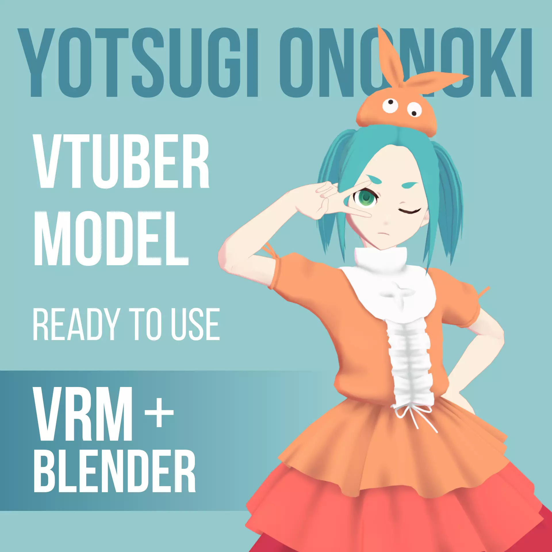 Yotsugi Ononoki - Anime Style VTuber Avatar - Ready to use 3D model_0