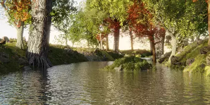 Make Forest V2 Geometry nodes Forest River and Path Generator