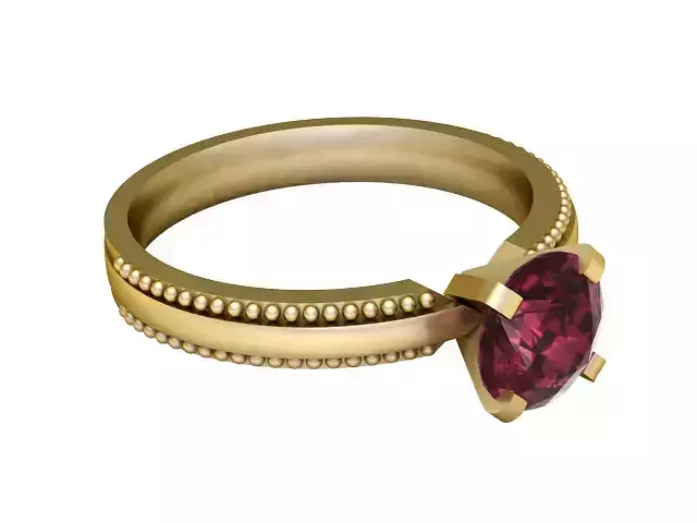 RUBY DIAMOND RING 3D PRINTABLE MODEL 
