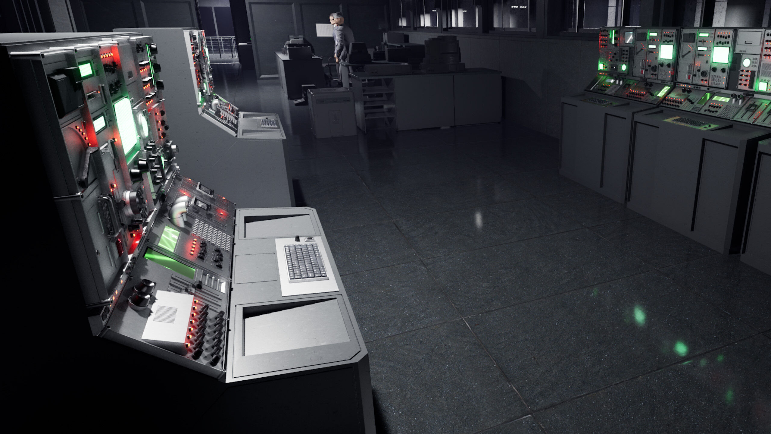 Modular Retro Sci-Fi Console Panel Computer Terminal Blender UE5 3D model_3