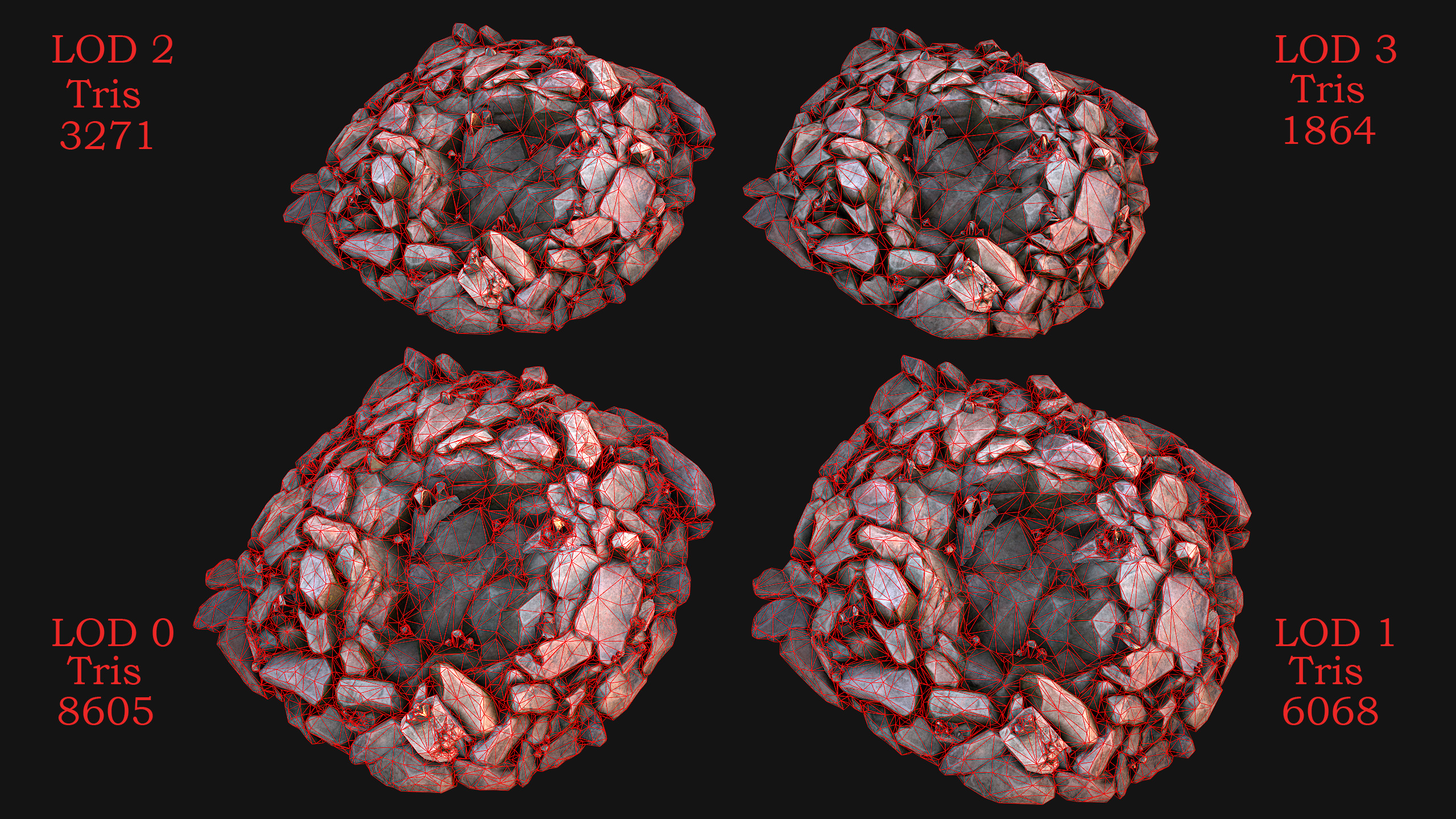 Medieval Mine Industrial Environment Pack Ore Crystals Metal Low-poly 3D model_35