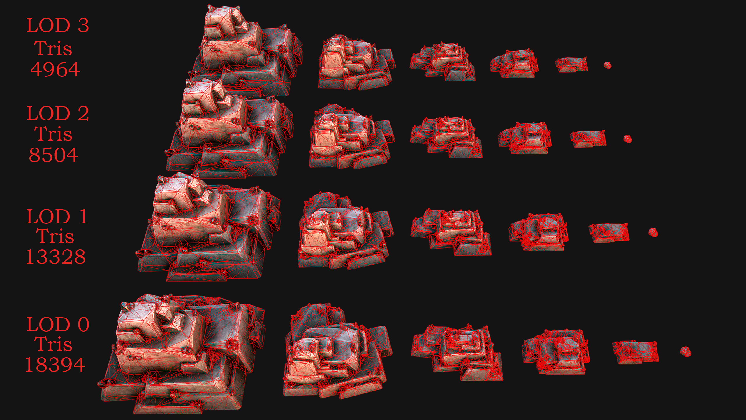 Medieval Mine Industrial Environment Pack Ore Crystals Metal Low-poly 3D model_28