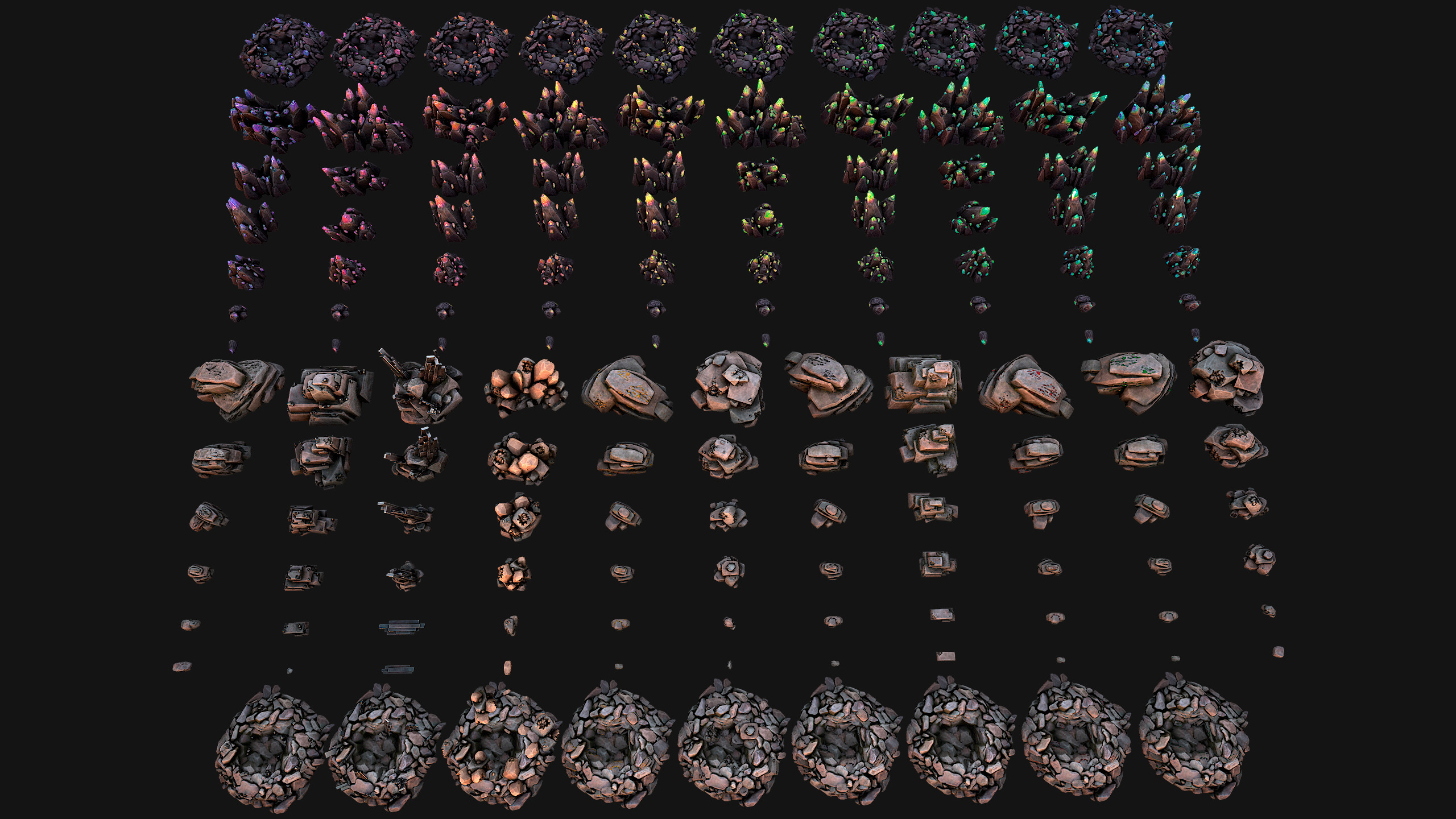 Medieval Mine Industrial Environment Pack Ore Crystals Metal Low-poly 3D model_7