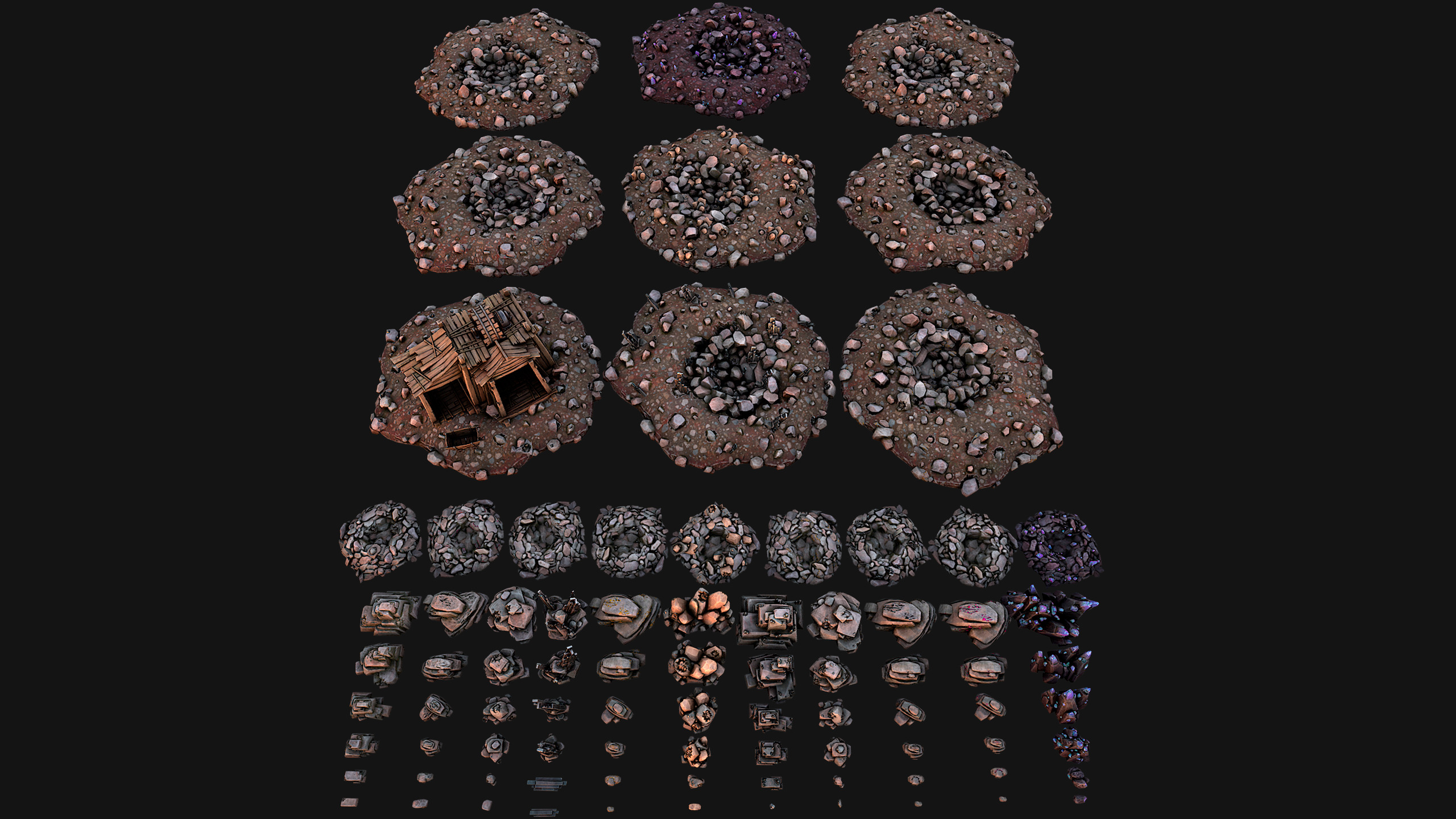 Medieval Mine Industrial Environment Pack Ore Crystals Metal Low-poly 3D model_6