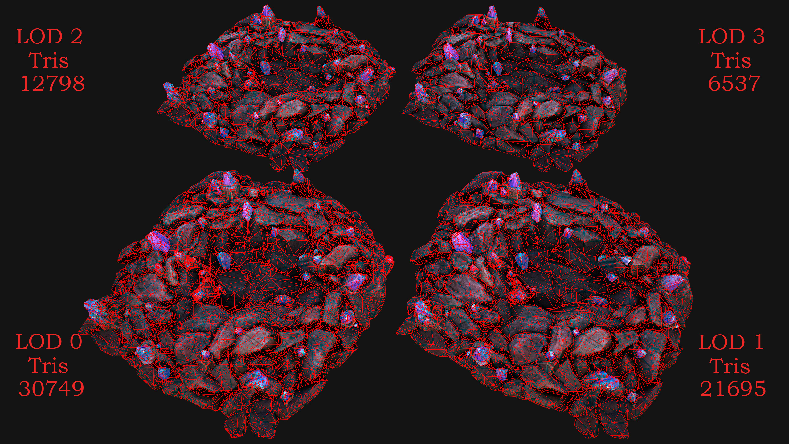 Medieval Mine Industrial Environment Pack Ore Crystals Metal Low-poly 3D model_15