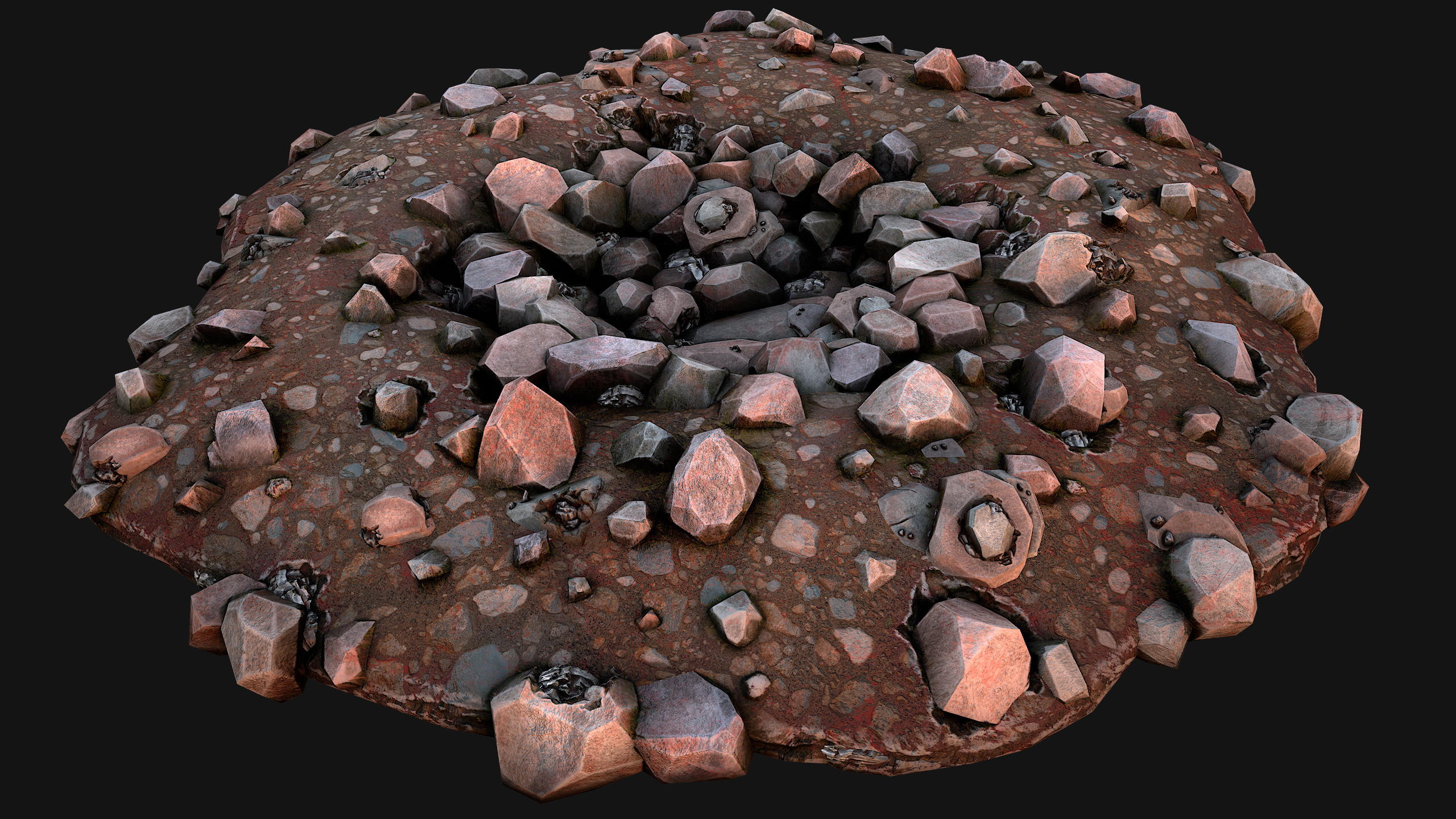 Medieval Mine Industrial Environment Pack Ore Crystals Metal Low-poly 3D model_60