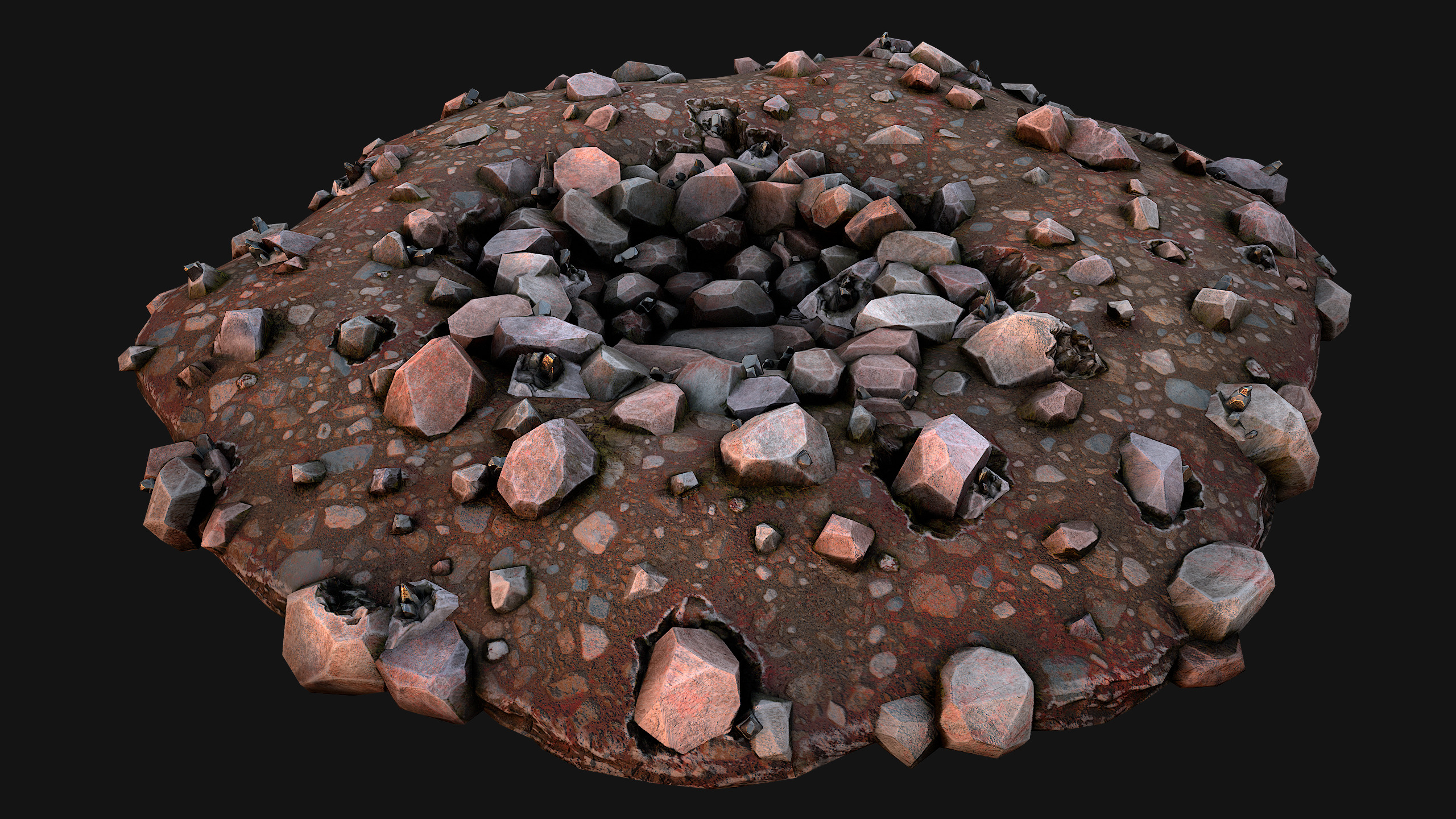 Medieval Mine Industrial Environment Pack Ore Crystals Metal Low-poly 3D model_66