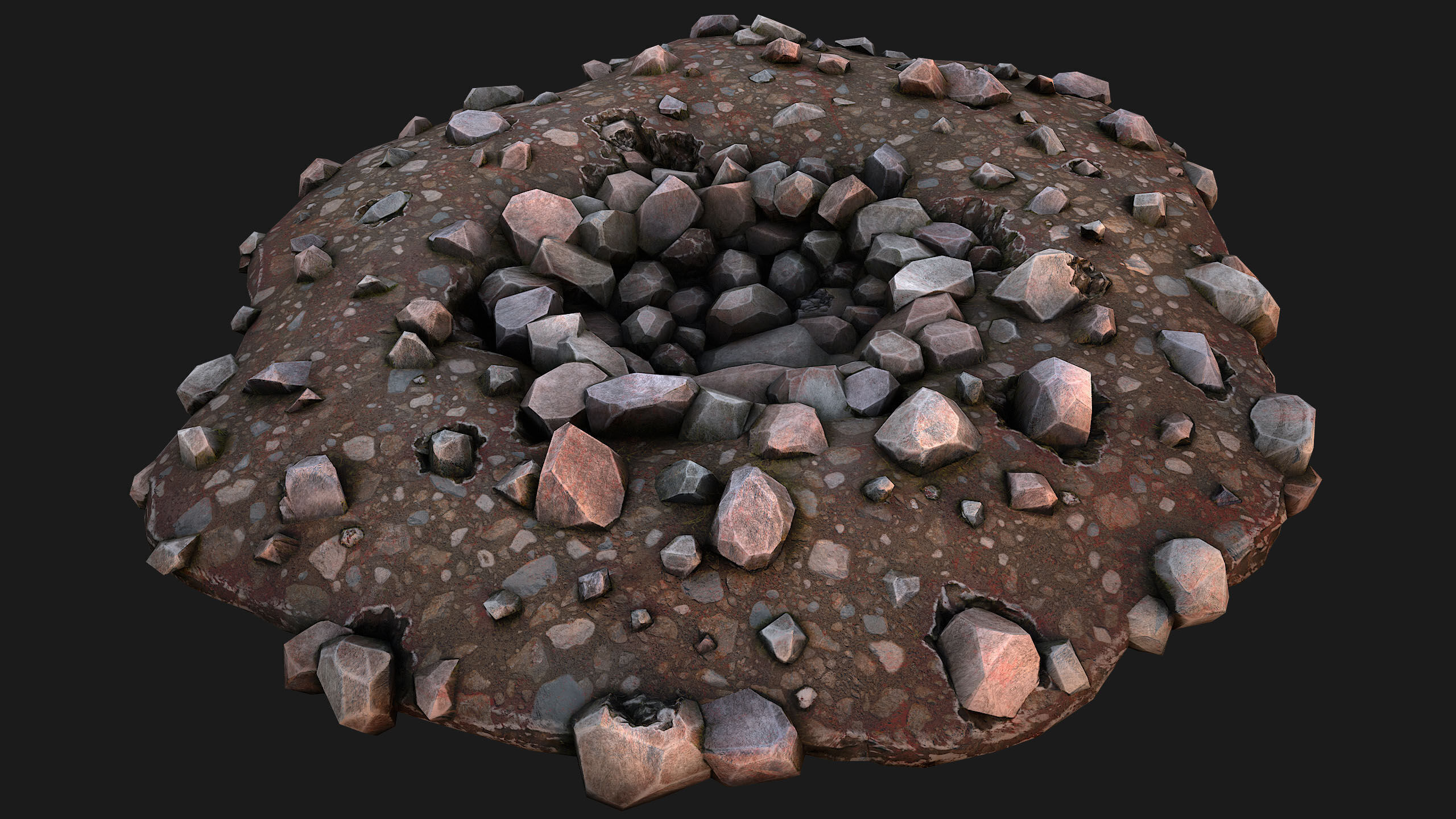 Medieval Mine Industrial Environment Pack Ore Crystals Metal Low-poly 3D model_69