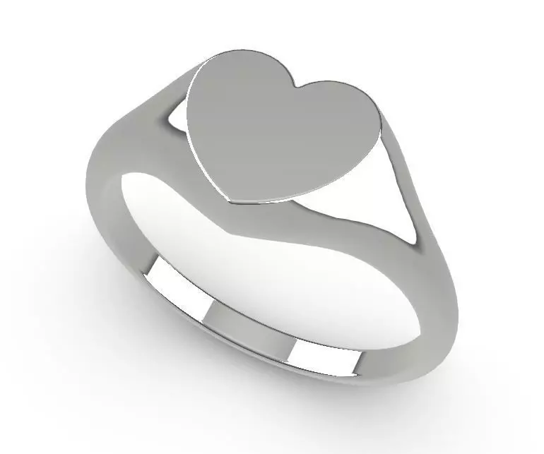 Heart Shaped Signet Ring 3D print model