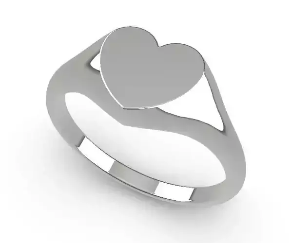 Heart Shaped Signet Ring 3D print model