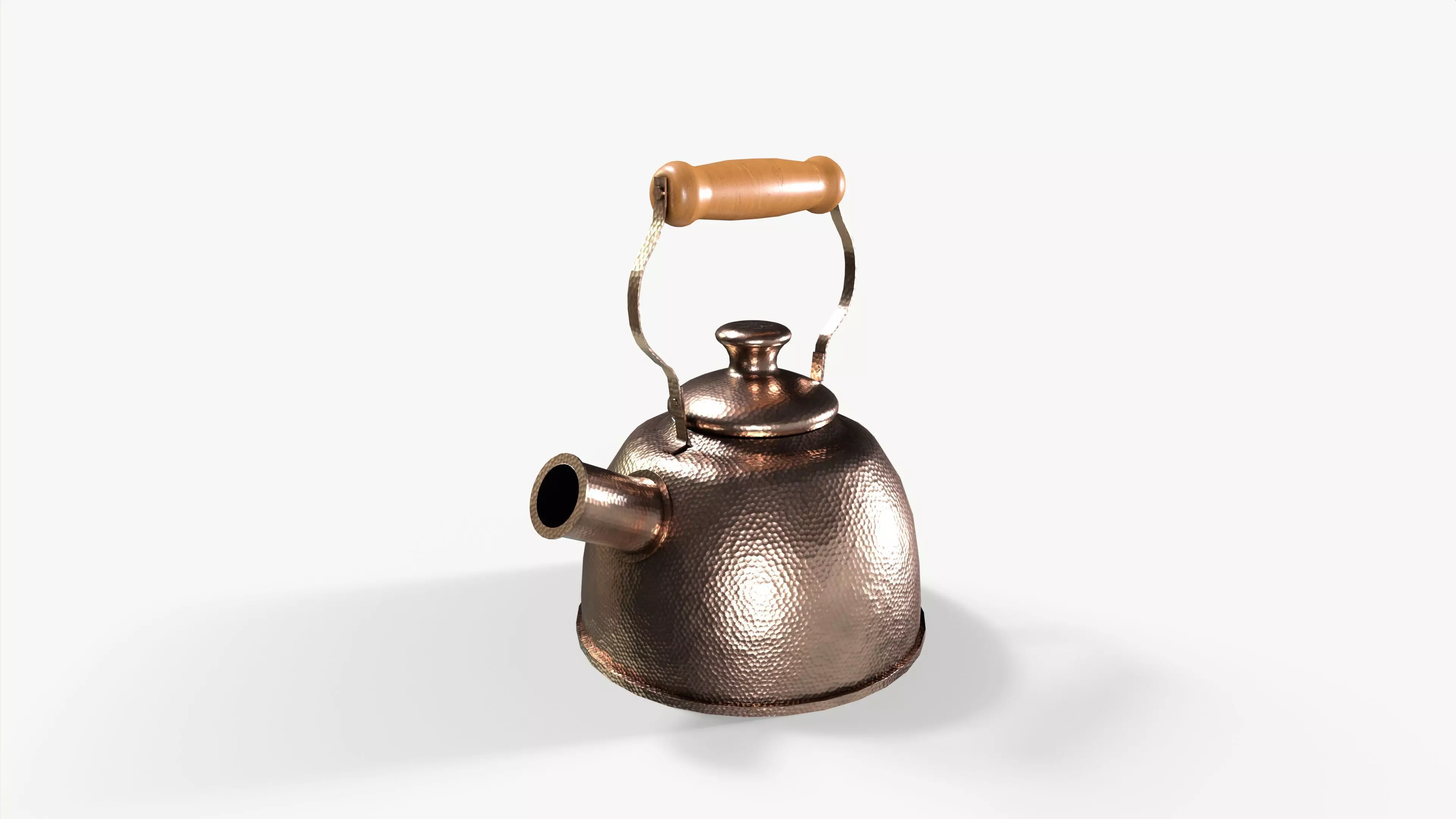 Tea kettle Low-poly 3D model_0