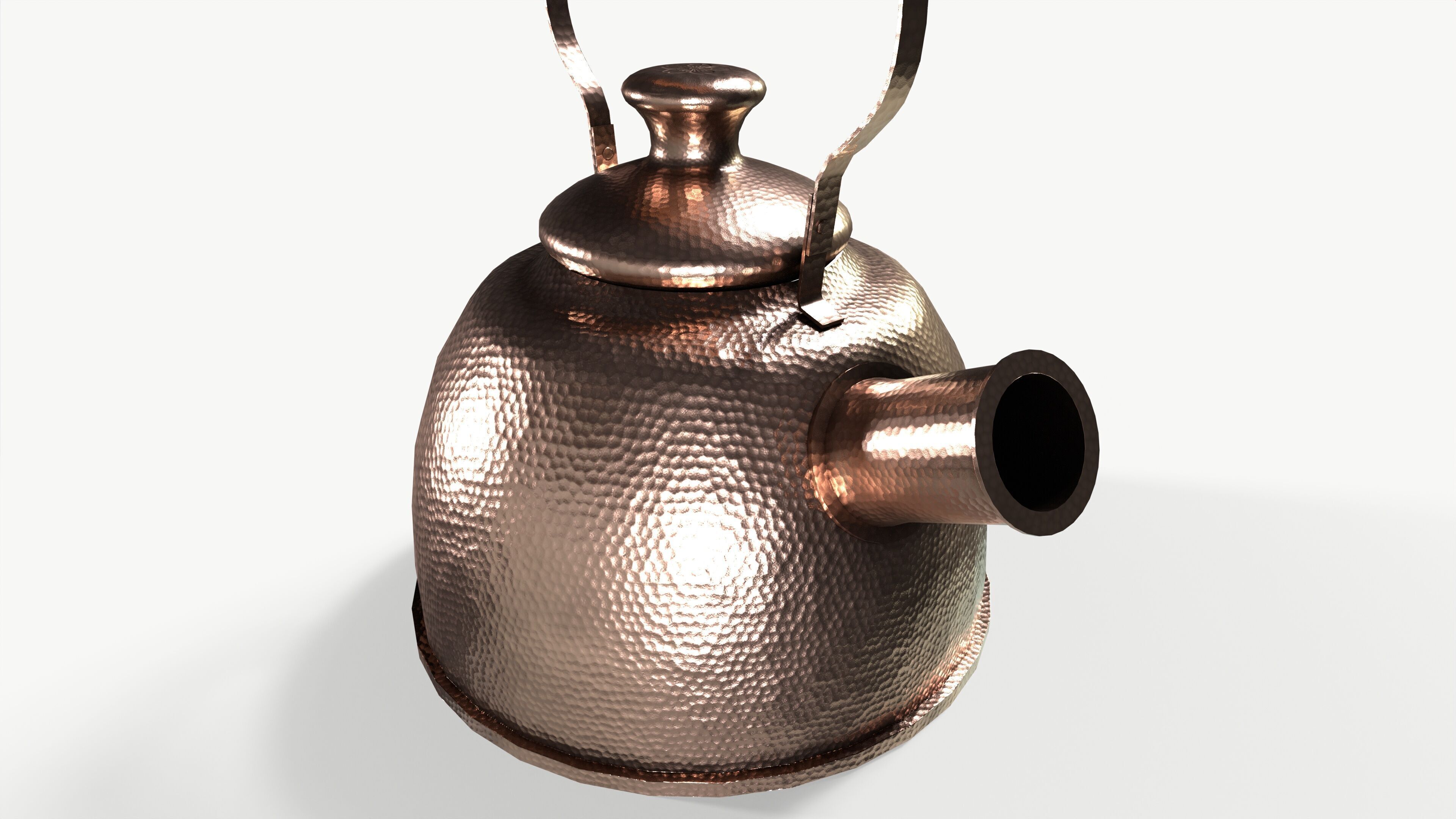 Tea kettle Low-poly 3D model_5