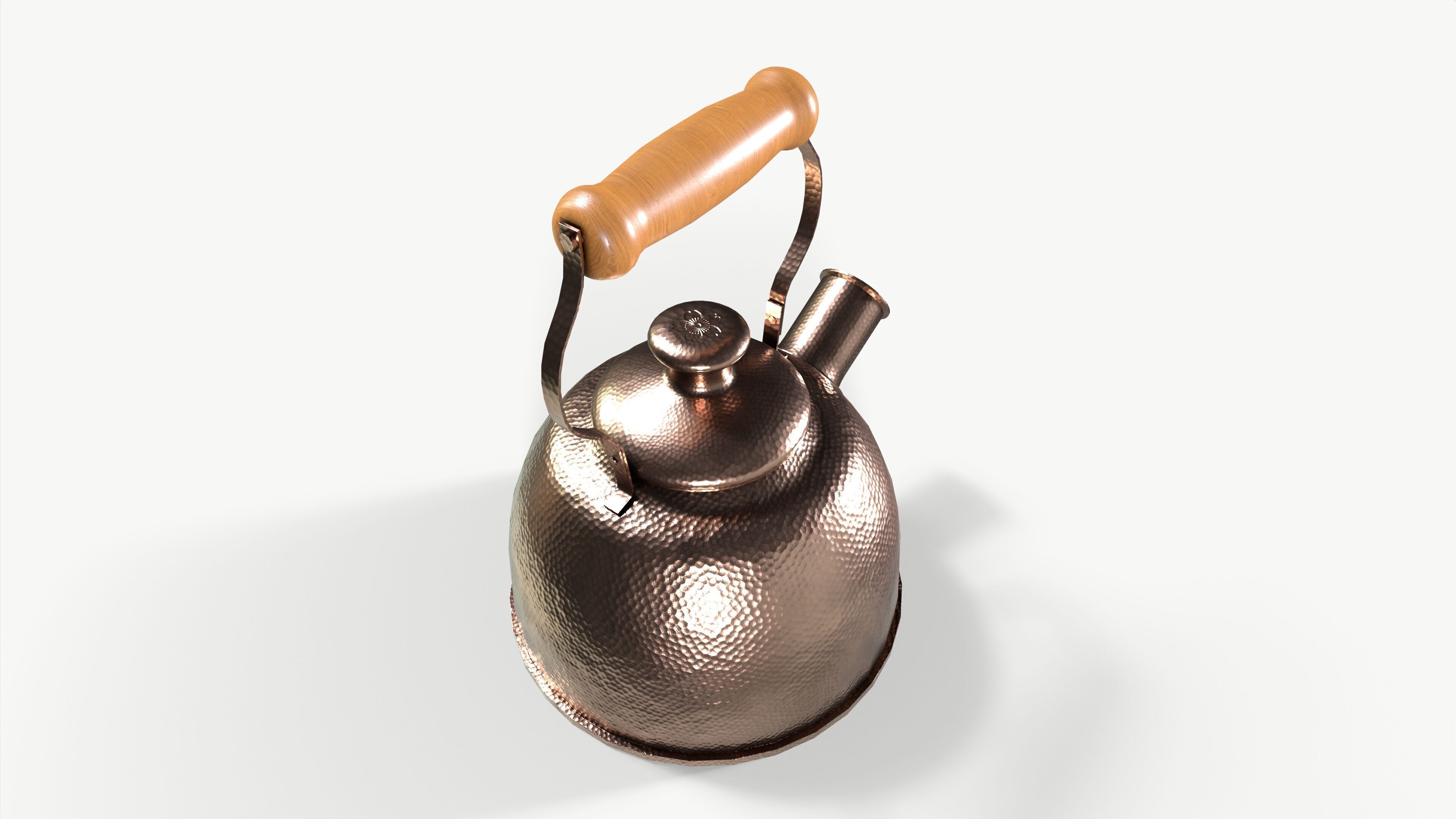 Tea kettle Low-poly 3D model_3