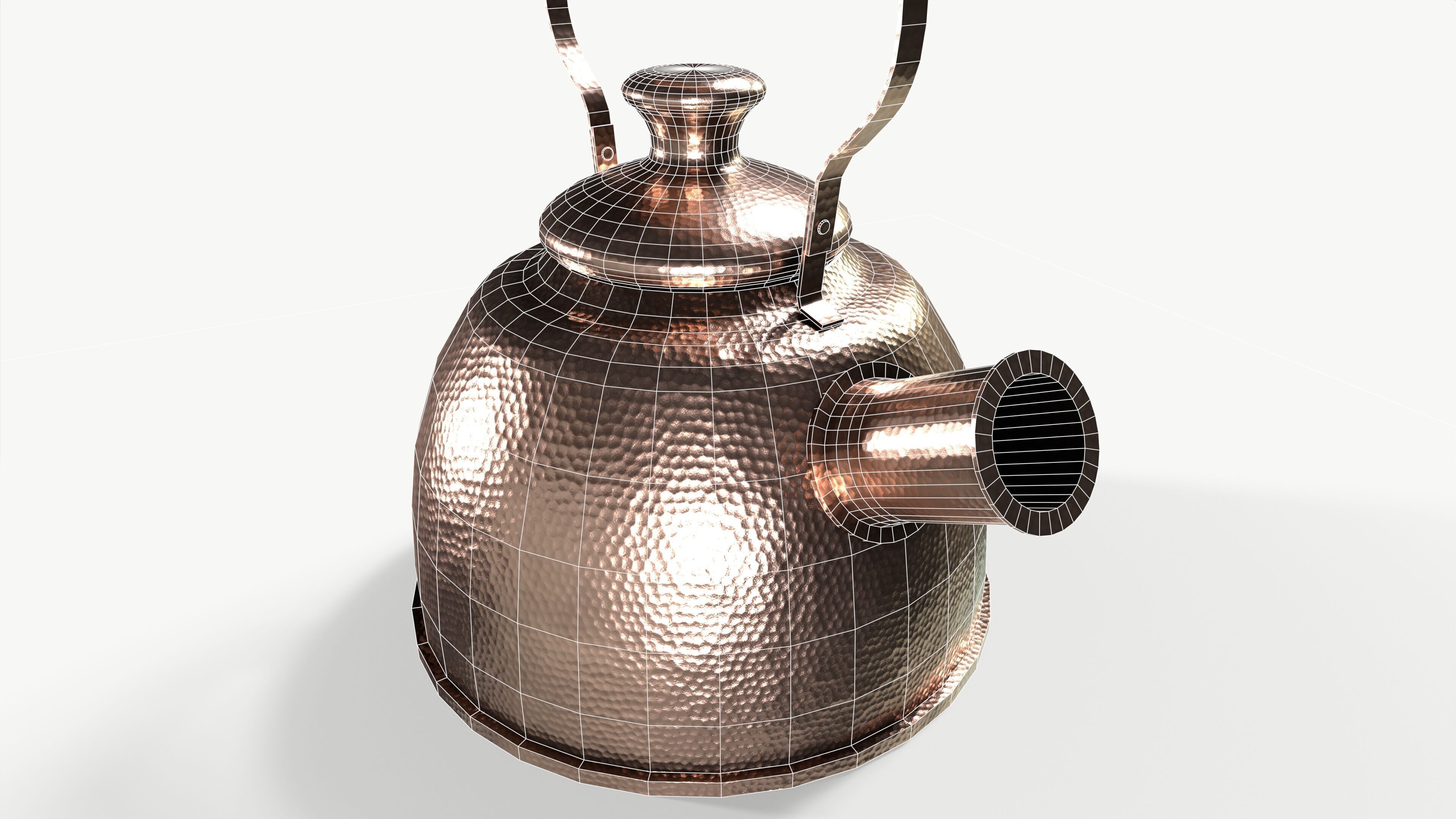 Tea kettle Low-poly 3D model_6