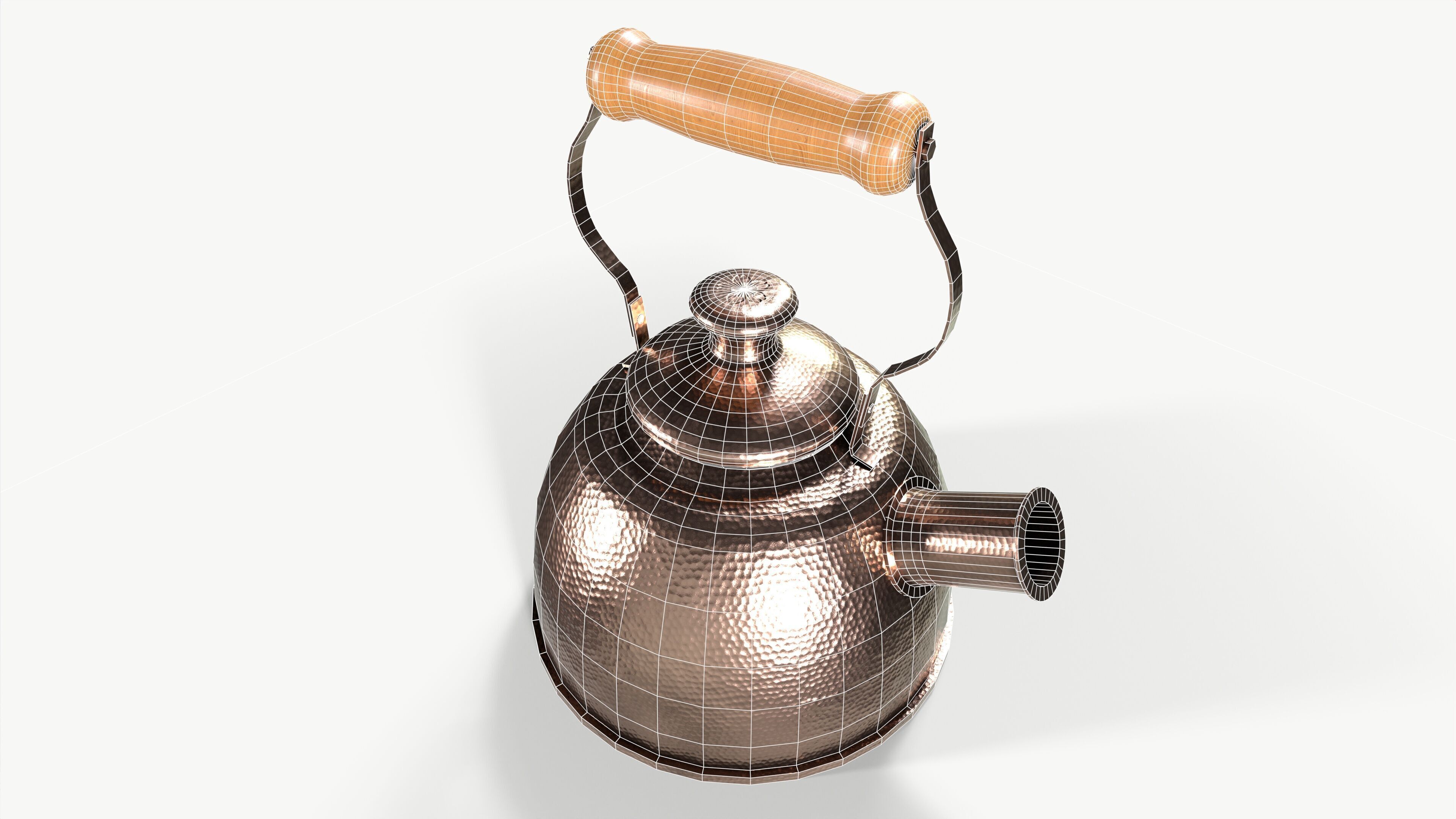 Tea kettle Low-poly 3D model_7